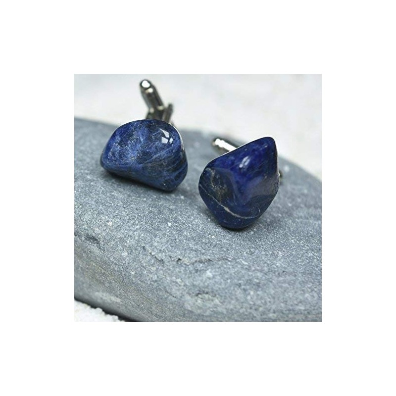 Custom Sodalite Stone Cufflinks - 1 Set