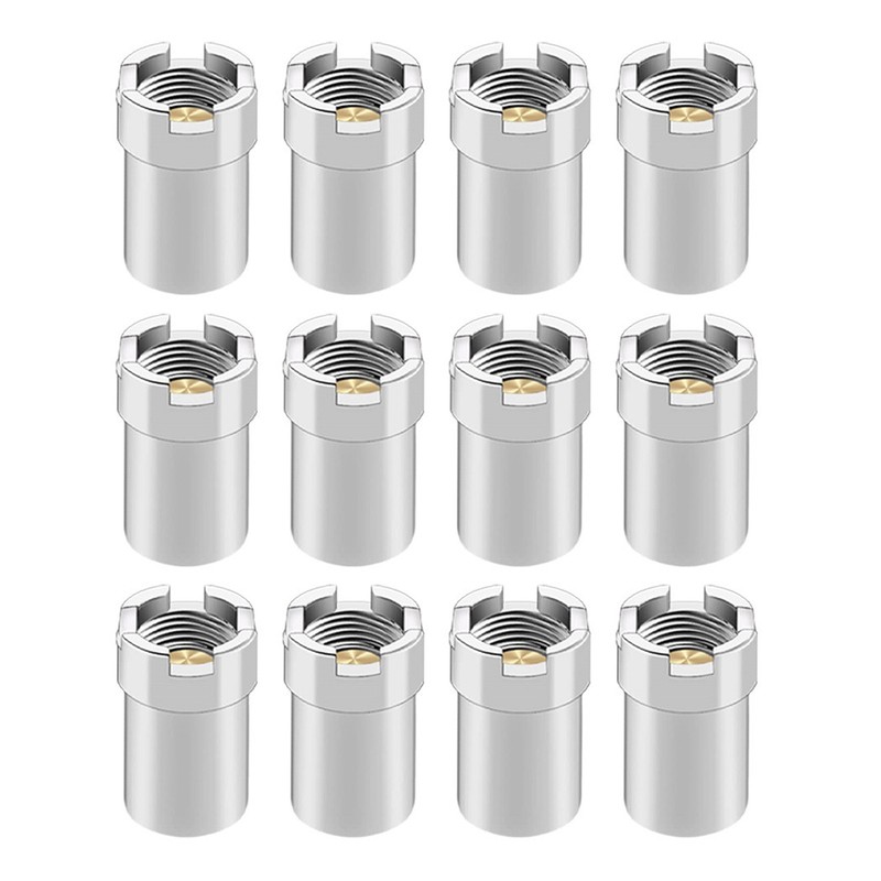 12Pcs Threaded Magnetic Adapter Brass Core Alloy Steel Shell Strong
