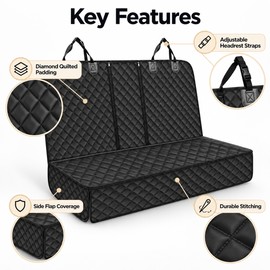 Waterproof Dog Car Seat Cover for Back Seat Protection – 143 x 128 cm Pet Travel Protector for Everyday Car Rides