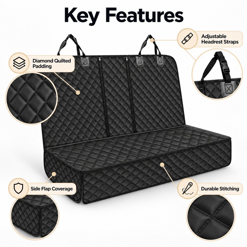 Waterproof Dog Car Seat Cover for Back Seat Protection –