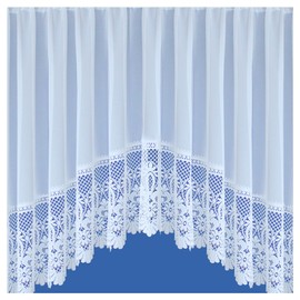 Tyrone Textiles Brazil Jardiniere - Heavy Lace Bottom with Plain Top with Large Scolloped Base - 381 x 160cms