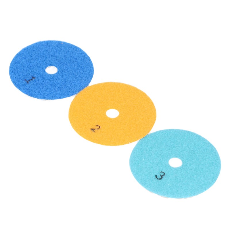 3Pcs Diamond Polishing Pad 4in Grinding Tool Set Kit for