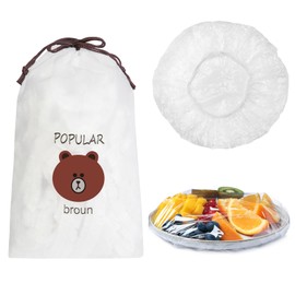 AMFUN Pack of 100 Cling Bags, Cling Film with Elastic Band, Reusable Cling Film, Elastic Cover Covers, Elastic Sealing Bags for Food Storage