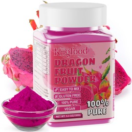 Dragon Fruit Powder - Kiigfood 5.3 oz/150g Natural Fruit Powder, Freeze-Dried Pink Pitaya Powder for Dragon Fruit Syrup, Drink, Baking, Smoothies, Cocktail, Food Coloring - Vegan, Non-GMO, Gluten-Free
