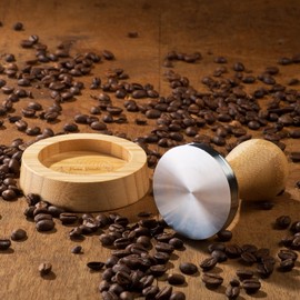 PURO VERDE Coffee Tamper 58 mm Stainless Steel | The Perfect Barista Accessory with Ergonomic Handle and Elegant Bamboo Stand | The Espresso Tamper Set for Maximum Enjoyment