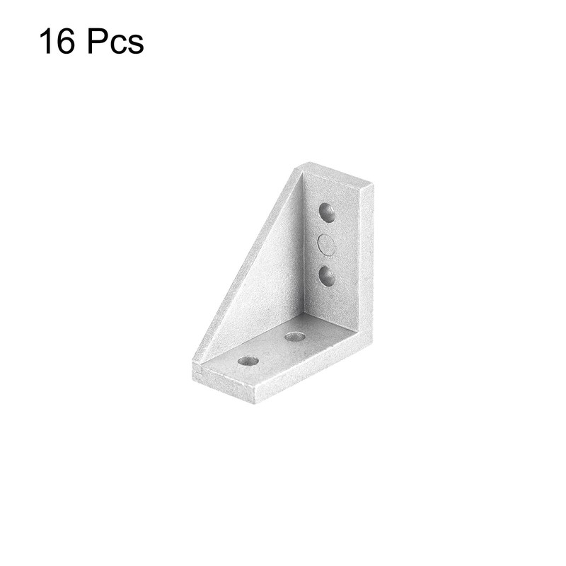 sourcing map 16Pcs Inside Corner Bracket Gusset, 38x38x18mm 2040 Angle