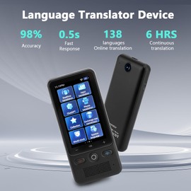 Language Translator Device No WiFi Needed, 2024 ChatGPT AI Translator Device, 138 Languages Supported, Support WiFi/Offline/Photo, for Travel Learning Business