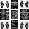 Qullue henna tattoo stencils kit、 henna kit Self-adhesive hand mold, flowers and other motifs are suitable for women, girls and teenagers，DIY Body Art Stencils. (henna tattoo stencils kit I)