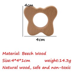 10pcs Child Toys Beech Wood butterfly Shape Teething Wooden Ring Can Chew Beads Children Play Gym Montessori DIY Necklace Teething Toys (Butterfly 10pcs)