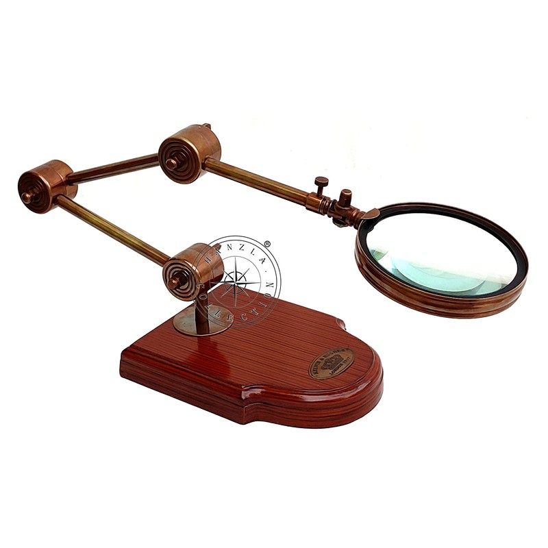 Antique Desk Magnifier Moveable Lens Kelvin & Hugnes London Marine