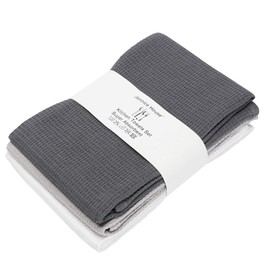 Jennice House Geschirrtücher Set, Baumwoll Waffelgewebe Küchentücher, Handtücher in großer Größe, 3er Set (Grau Set)