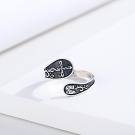 CUOKA MIRACLE Cross Ring 925 Sterling Silver Cross Faith Ring Adjustable Rings Inspirational Faith Bible Verse Ring for Women Christian Rings Jewelry jewelry For Women Daughter Friend, Stone, no