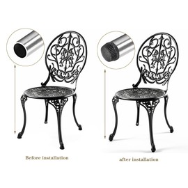 10PCS Thread Black Plastic Furniture Chair Leg Blanking End Covers Insert Plugs with Adjust Thread Foot for Square Pipe Tube