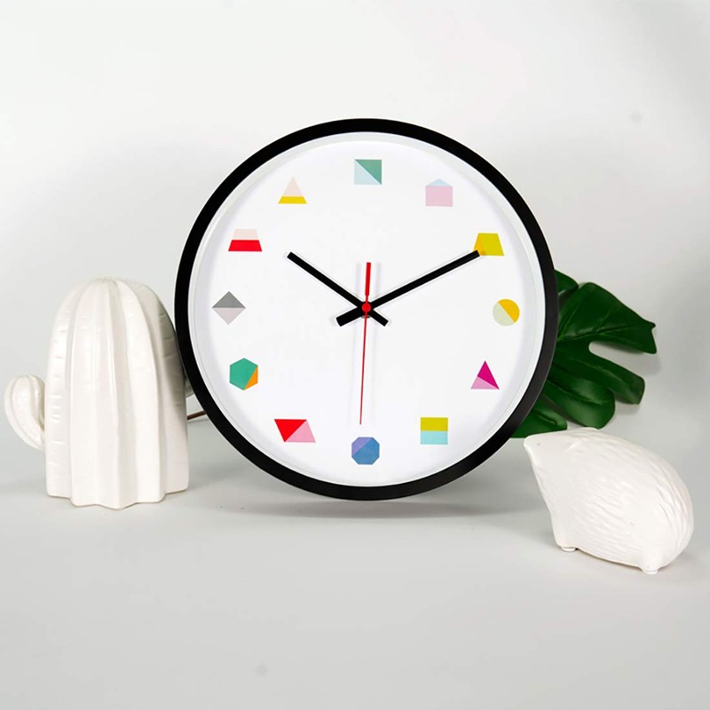 Topkey Wall Clock 12 Inch Silent Non Ticking Geometric Numbers