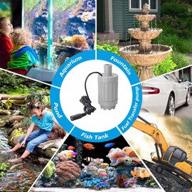 TALFIT 500GPH Submersible Pump,solar water pump,Ultra Quiet Water Pump with 13ft Power Cord for Aquarium, Pond, Fish Tank, Water Pump Hydroponics, Backyard Fountain (24V 500GPH)