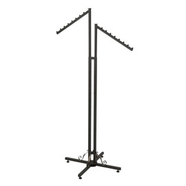 SSWBasics Vintage Collection 2-Way Clothing Display Rack - Sleek Retail Clothing Rack with Slant Arms for Garment Display (48"-72"H 3" Increments) - Sturdy Clothes Rack for Boutique, Thrift Store, and