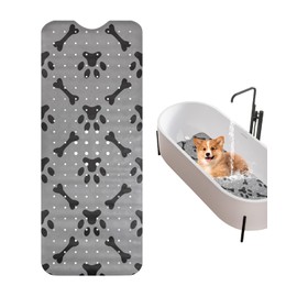 Dog Bath Mat for Tub Non-Slip Pet Bathtub Mat Fast Dry Dog Shower Attachment Mat Senior Friendly Dog Bath Supplies (Gray
