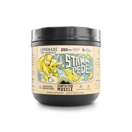 Earth Fed Muscle Stammpede Pre-Entrenamiento en Polvo, Sabor a Limonada, 250 mg de Cafeína en Polvo, 5 g de Beta-Alanina, Citrulina, Taurina y...     