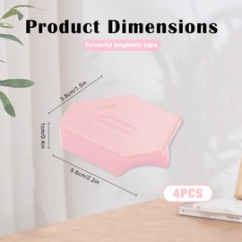 Pcmursal 4 Pieces Magnetic Seam Guide for Sewing Machine, Upgraded Multi-Purpose Tool Polygonal Magnetic Seam Guide with Scale, Sewing Supplies and Accessories (Pink)