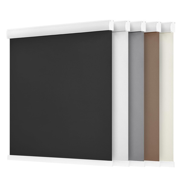 LazBlinds Cordless Roller Shades, Free-Stop Blackout Roller Blinds with Cassette