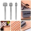 Fdit Leather Punch, 3pcs Steel Hole Punch Tool Set, 4mm