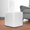 Howard Elliott No Tip Block Ottoman With Cover, Avanti White