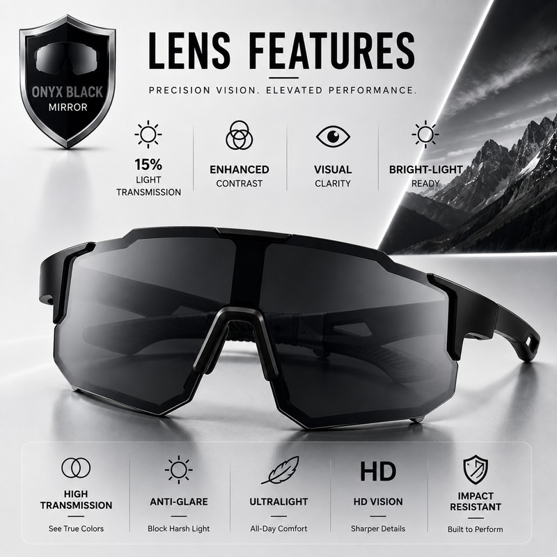 Performance Shield Sunglasses for Men & Women – Lightweight Wraparound