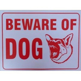IIT 35410 9\ x 12\" Beware Of Dog Sign Board"
