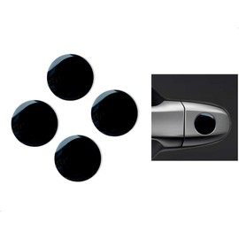 Car Door Lock Keyhole Cover Trim Sticker Universal Decal Protector Accessory - Key Socket Decoration, Black Back Door Interior Accessory