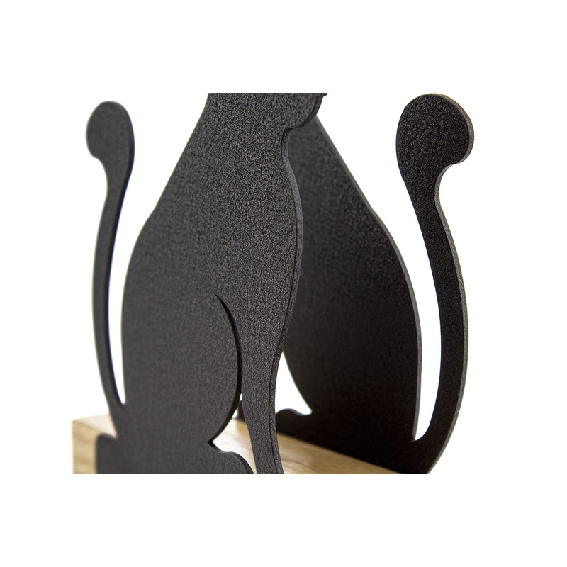 Moderno Servilletero Kitty, color negro, en metal, con base de