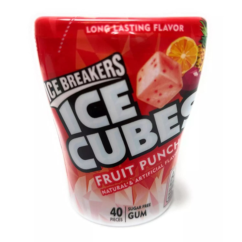 ICE BREAKERS Ice Cubes, Fruit Punch, Sugar Free, 40 Piece