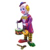 Vintage Wind Up Tin Toy Drumming Circus Clown Robot Clockwork