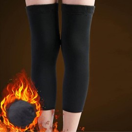 Thermal Fleece Knee Protector Sleeve Band Black Free