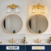 FDPBY Modern 2 Light Crystal Vanity Light, Brushed Gold Vertical