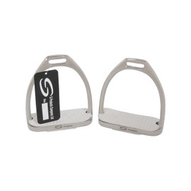 S-Products EQUESTRIAN IRONS FILLIS DRESSAGE STIRRUPS WITH WHITE TREADS RRP £30 (4.75")