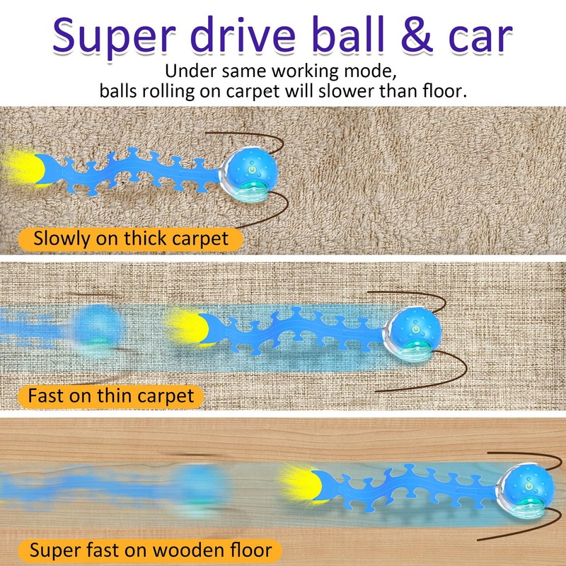 Giociv Interactive Cat Toys Ball for Indoor Cats Fast Rolling