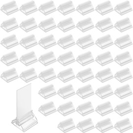 ZEACCT 48-Piece Plastic Playing Card Holder, Transparent Playing Card Holder, Place Card Holder, Game Part Holder, Picture Holder for Cards, Photos, Notes, Picture Display (Transparent)