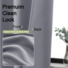 OWENIE Sally Silver Grey Blackout Curtains for Bedroom Living Room 72 Inch Length 2 Panels Set, Privacy Thermal Insulated Rod Pocket Window Curtains for Patio French Front Door, W40 x L72 Inch, Silver