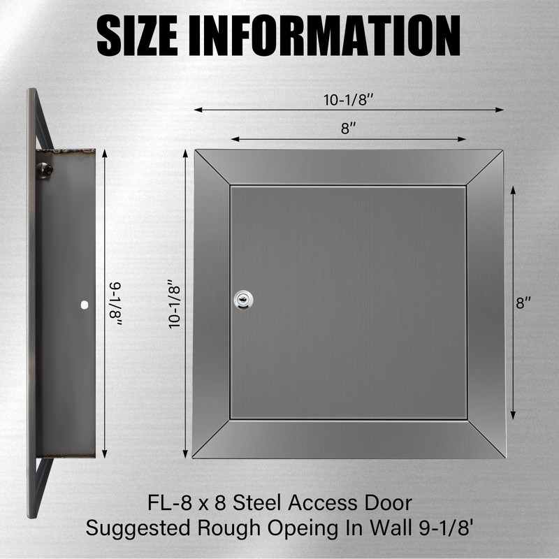 Frienda 8 x 8 Inch Stainless Steel Metal Universal Access