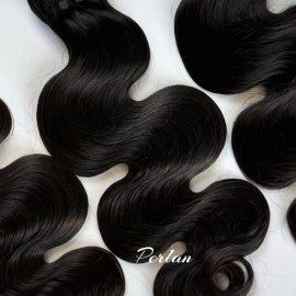Raw Indian Human Hair Bundle Human Hair Extension, Natural Hair Extension, Real Unprocessed Indian Hair Vendorstyle: Natural Wave, color: Black, Stretched Length: 12 inches