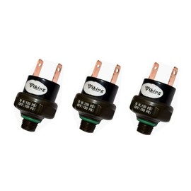 3-Units-Lot, Air-Pressure-Switches Rated 120/150-PSI with 1/8" Male Thread, for 12V/24V Train-Air-Horns, Air-Compressor, Air-Pressure System, On-Board-Air-System, Air-Bags-Suspension, and Much More
