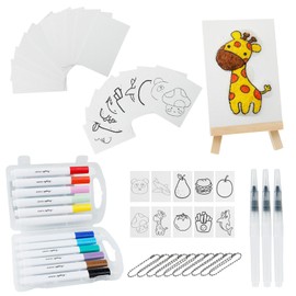 46Pcs Magic Puffy Paint, DIY Magic Foam Texture Painting Kit, 3D Puffy Paint Kit with 20 Pcs Foam Texture Paper(Rectangle)