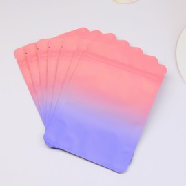 Cali Packs Mylar Bags - Resealable Foil Ziplock Bags, 3.5 Grip Seal Packaging Baggies (Red-Purple, 9x12cm - 100pcs)