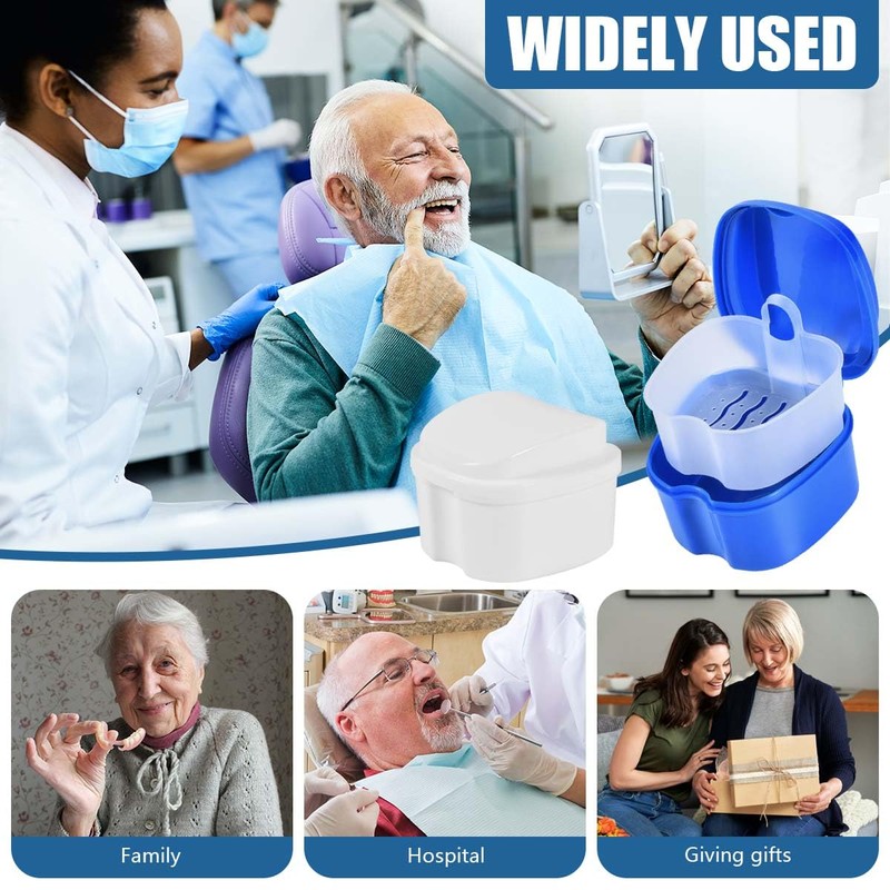 KISEER KISEER 3 Pack Colors Denture Bath Case Cup Box