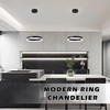Mccokaige 12" Black Led Ring Chandelier Ring Modern Led Chandelier