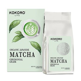 Matcha KOKORO LIFE  Japonés Orgánico Premium (100gr) alta calidad de Uji  Primera Cosecha, Ceremonial y 100 Puro                                      