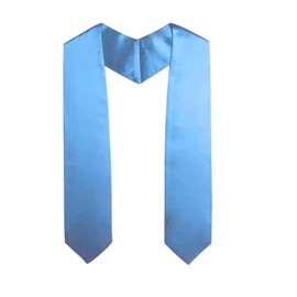 Graduation Stole Sash 72" For Graduations | Premium Stitched Ceremonial Regalia Shiny Polyester Sash | Classic End (Light Blue)