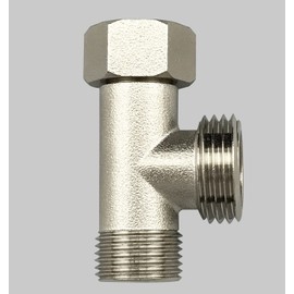 Anawakia Toilet Diverter Valve Straight Teeth 3/8 Inch and Side Teeth 1/2 Inch Three-Way Connection Valve T Valve 3/8 (1 Piece)