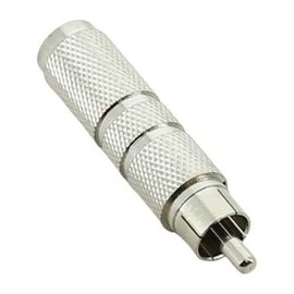 Audio Adapter - 1/4" female Mono TS to RCA male - Silver Metal Unbalanced