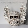 Skull Statue Butterflies Pattern Handcraft Exquisite Skeleton Head Statue with